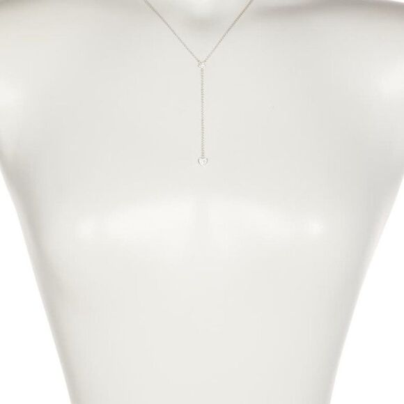 Star and Heart Sterling Silver Drop Y Necklace Adornia New - Picture 2 of 2